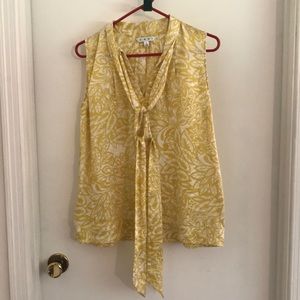 Yellow & White Cabo Silk Blouse Size L